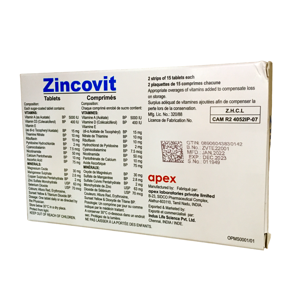 Zincovit Tab 30's