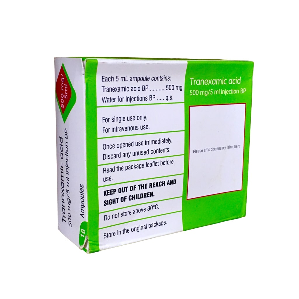 TRANEXAMIC ACID 500MG/5ML INJECTION 10's VEGA UK