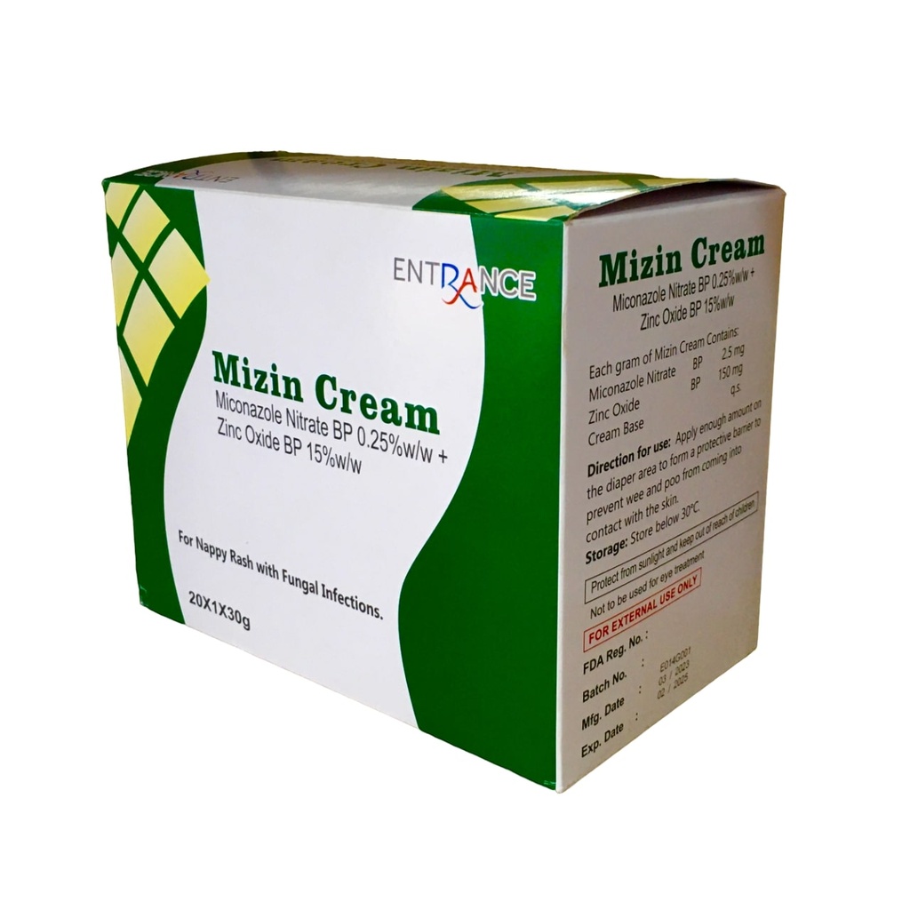 MIZIN CREAM 30GM (Zinc Oxide + Miconazole)