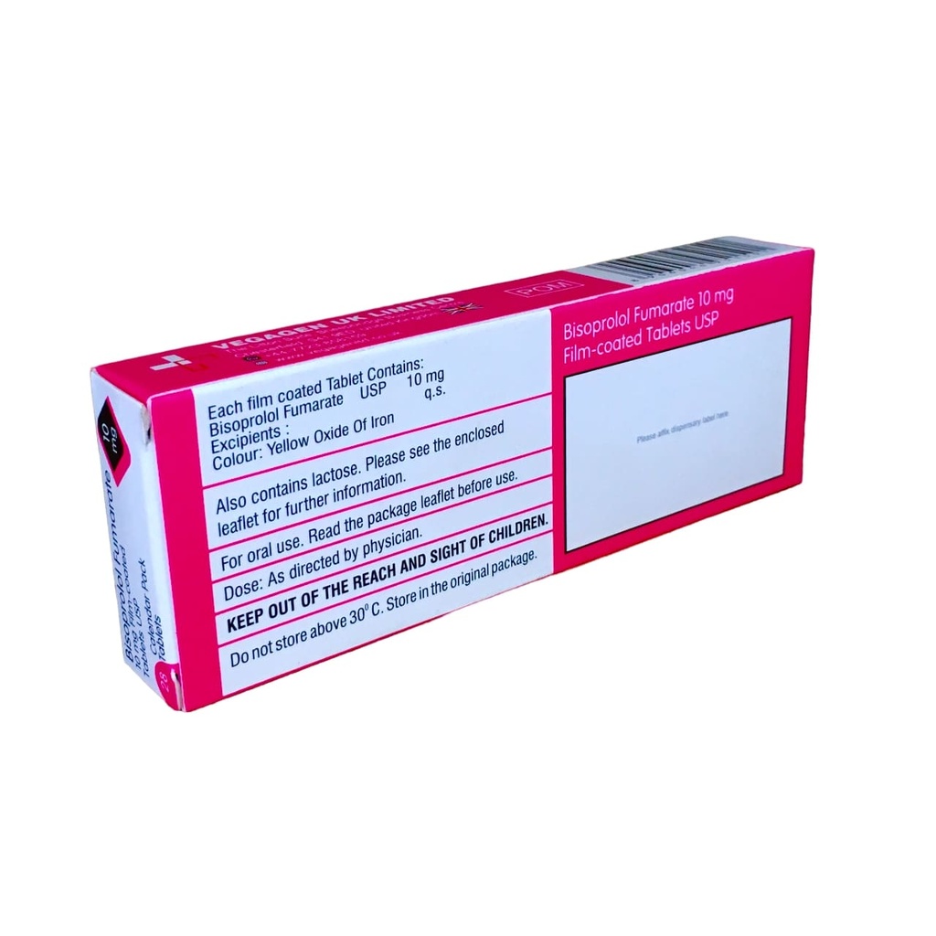 BISOPROLOL FUMARATE 10MG TABLETS 28s VEGA, UK