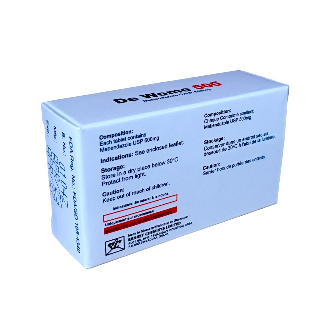 DEWORME TABS 500MG 1's
