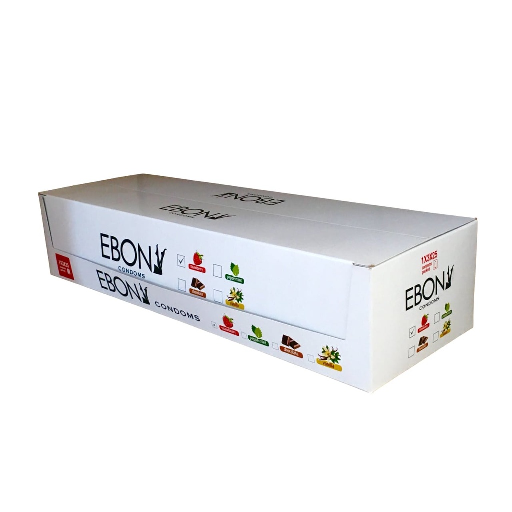 EBONY Condoms 3's (Strawberry)