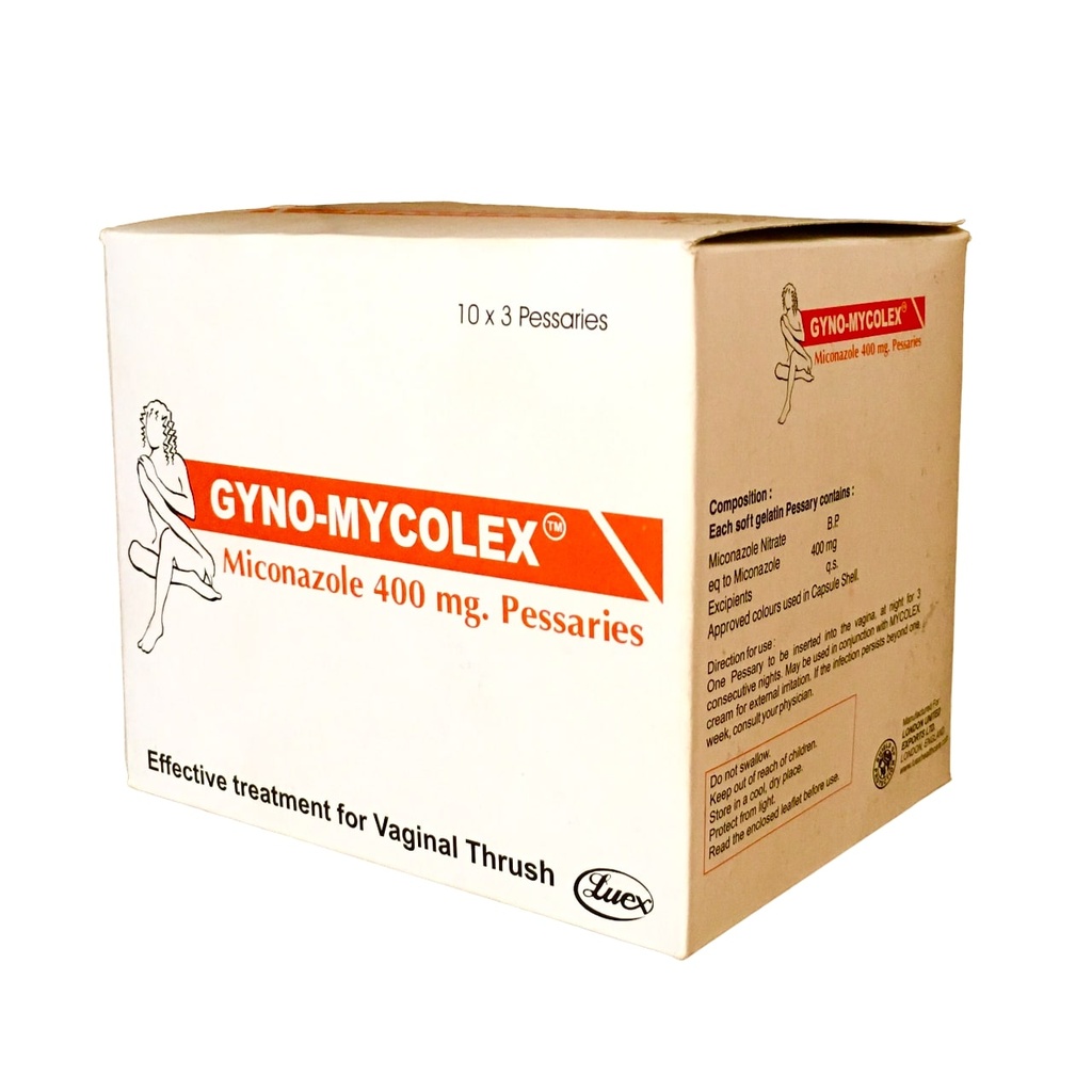 GYNOMYCOLEX 400MG PESSARIES 3'S