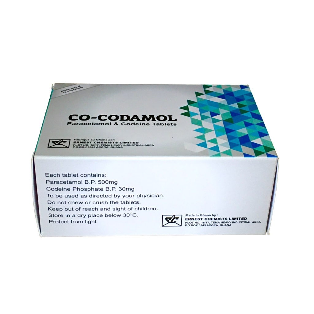 Co-Codamol(Codeine+Para) 30/500Mg Tabs 100'