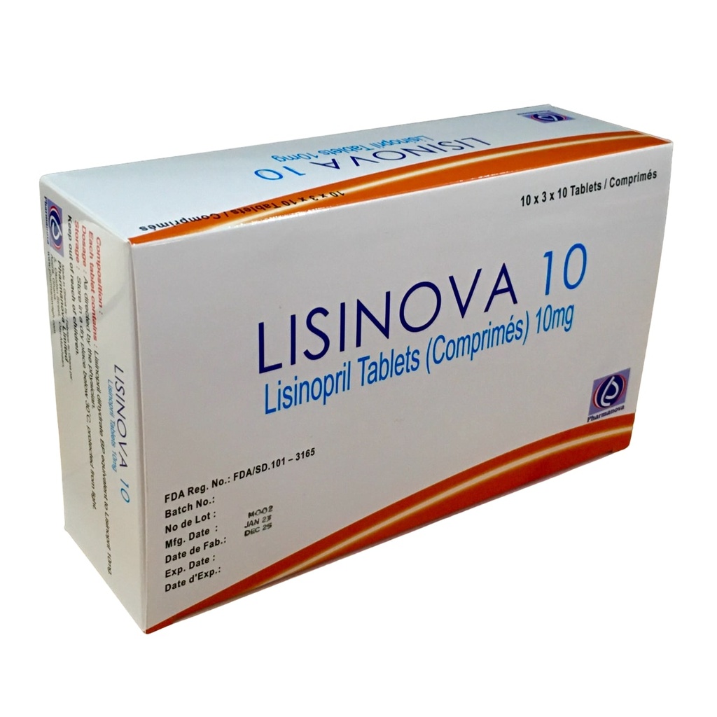 Lisinova 10 Mg Tabs 30'S  (Lisinopril)