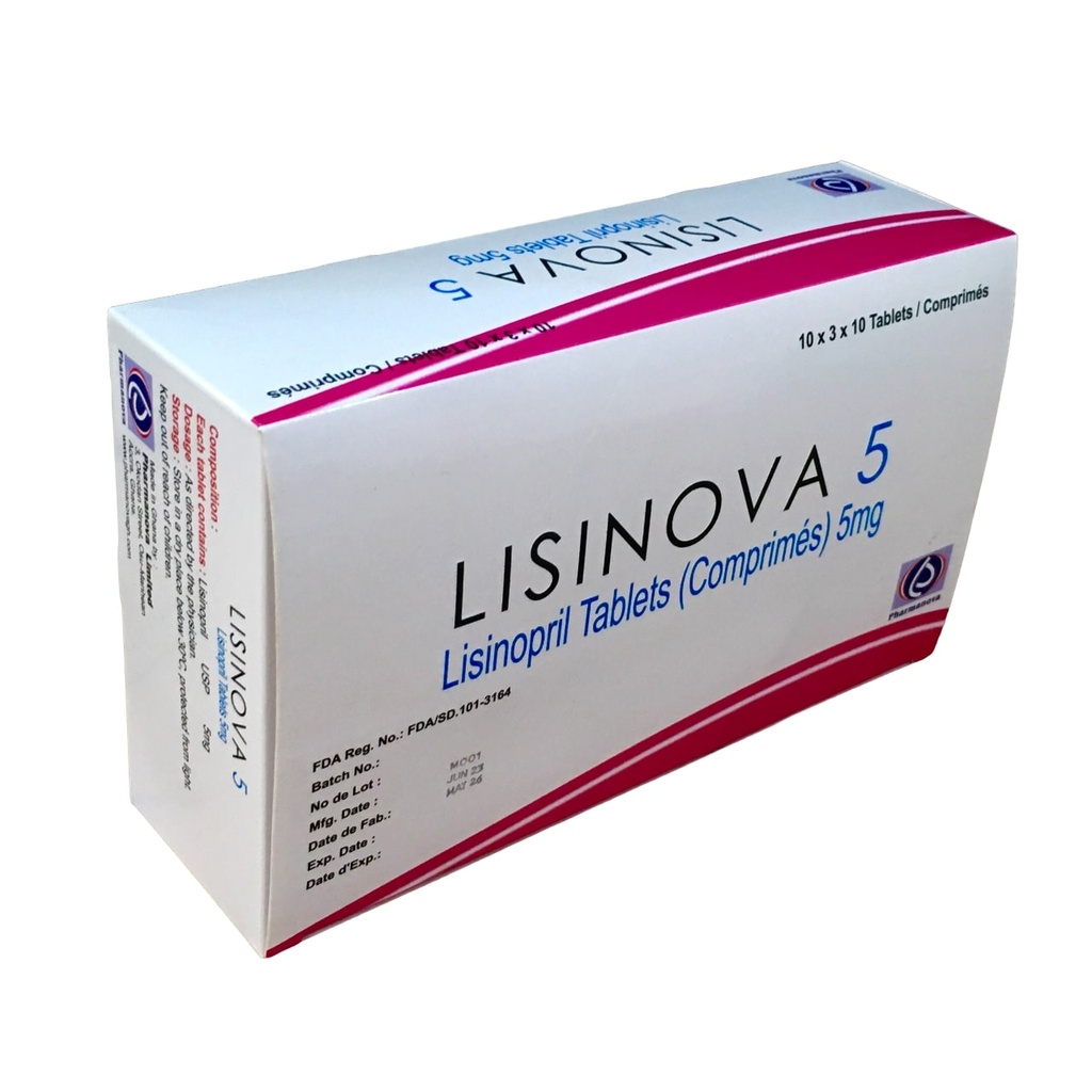 Lisinova 5 Mg Tabs 30'S  (Lisinopril)