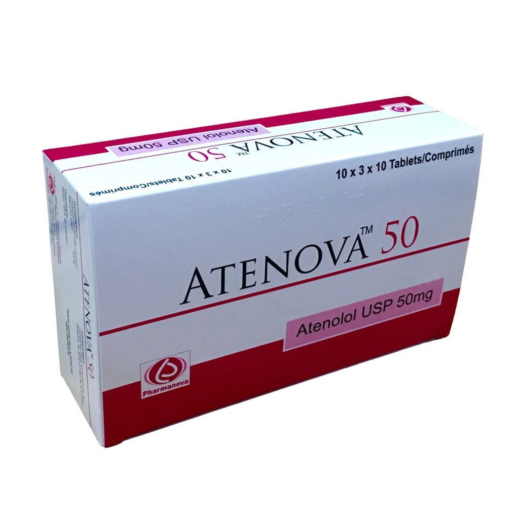 Atenova 50 Mg Tab 30'S (Atenolol)