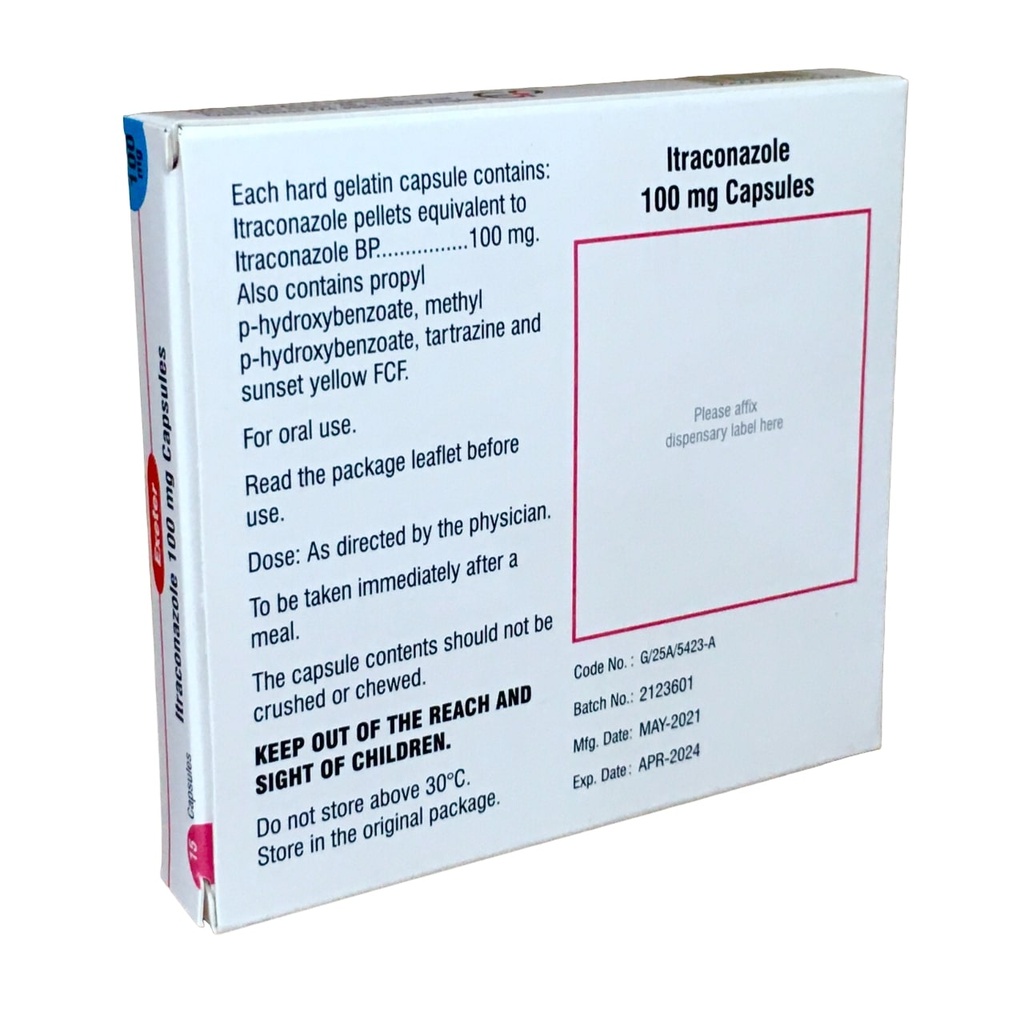 Itraconazole Caps 100mg (Exeter)
