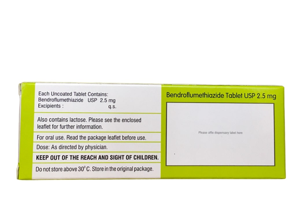 BENDROFLUMETHIAZIDE 2.5MG TABLETS 28s VEGA UK