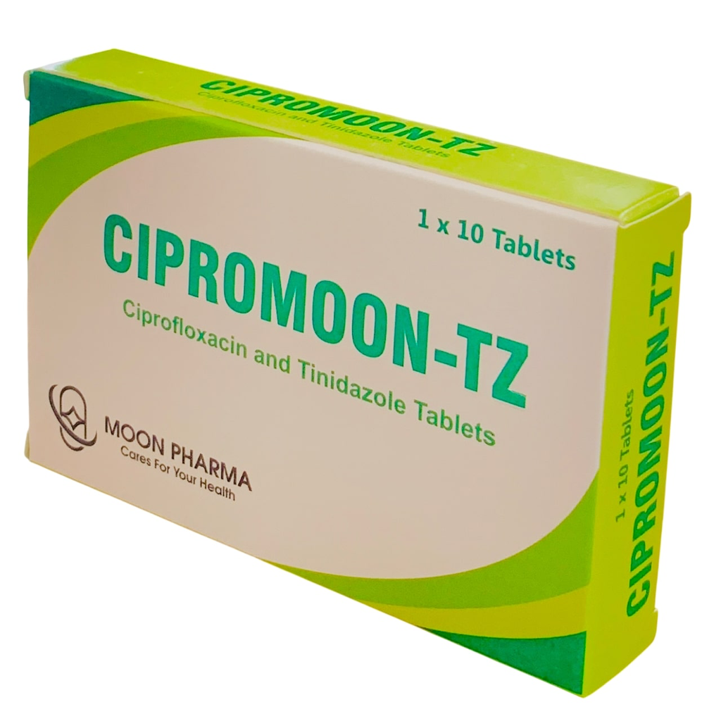 [MPG-33] CIPROMOON-TZ TABLETS (CIPROFLOXACIN & TINIDAZOLE TABLETS ).