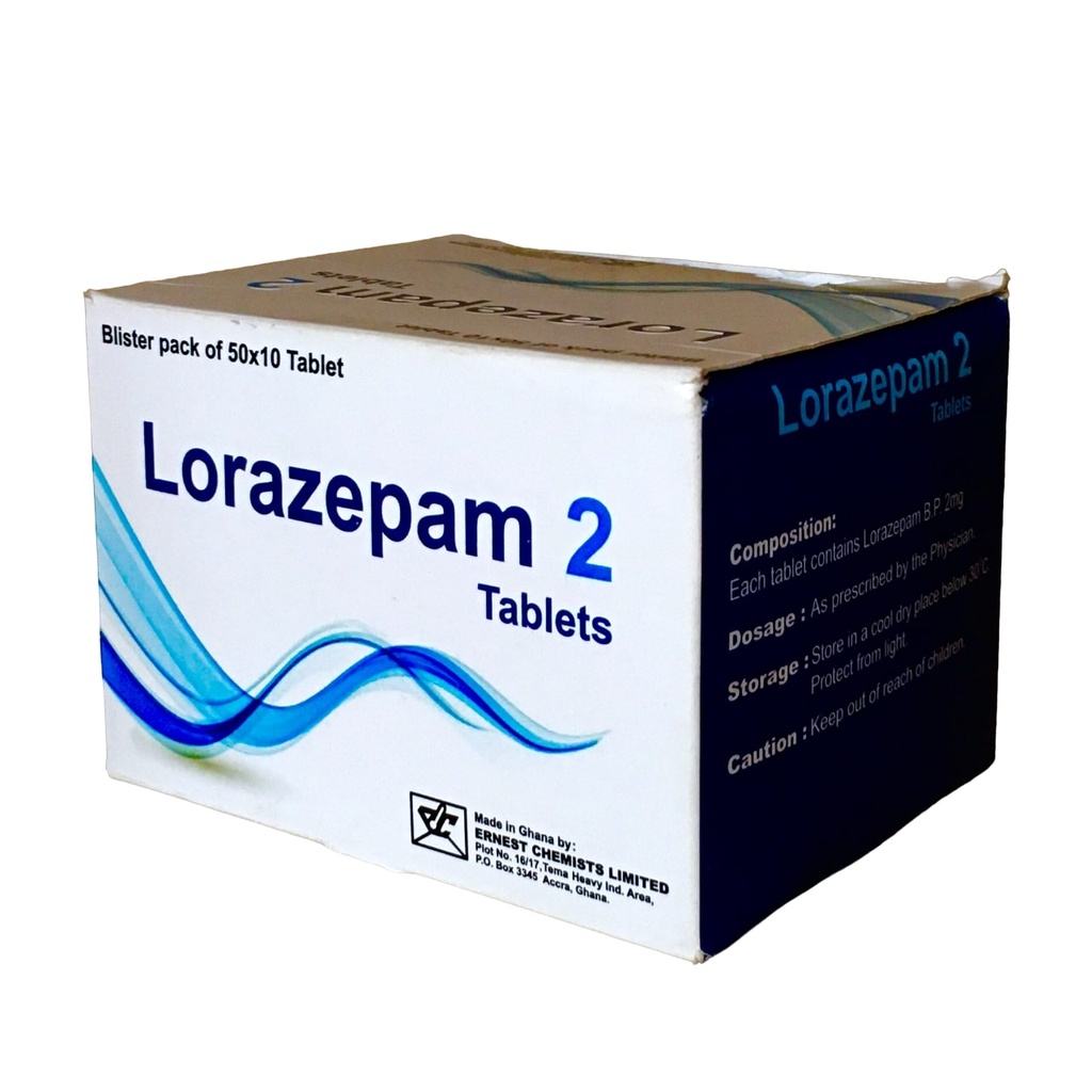 LORAZEPAM 2MG TABS 500' (ECL)