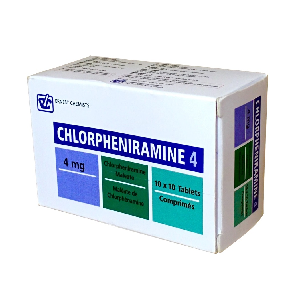 CHLORPHENIRAMINE TABS 4MG 100' (ECL)