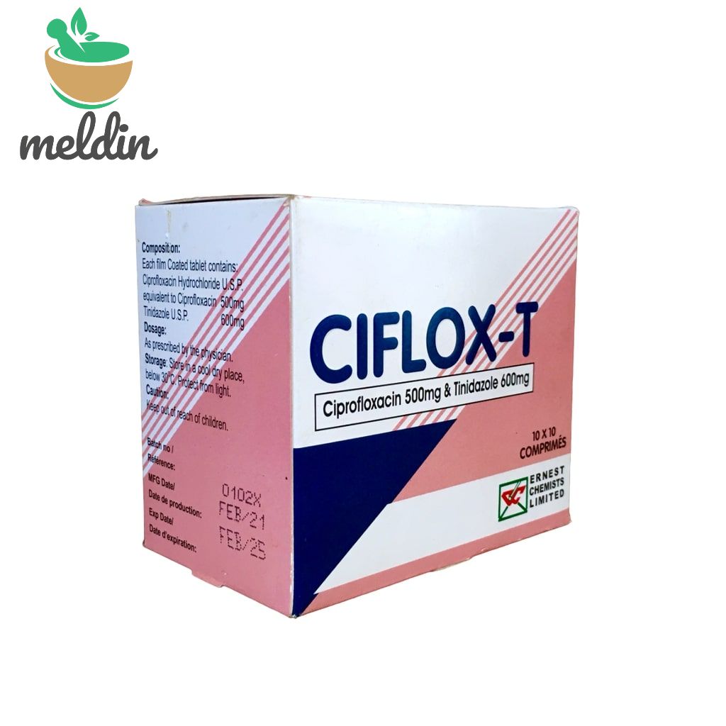 CIFLOX-T (CIP+TIND) TABLETS 100'