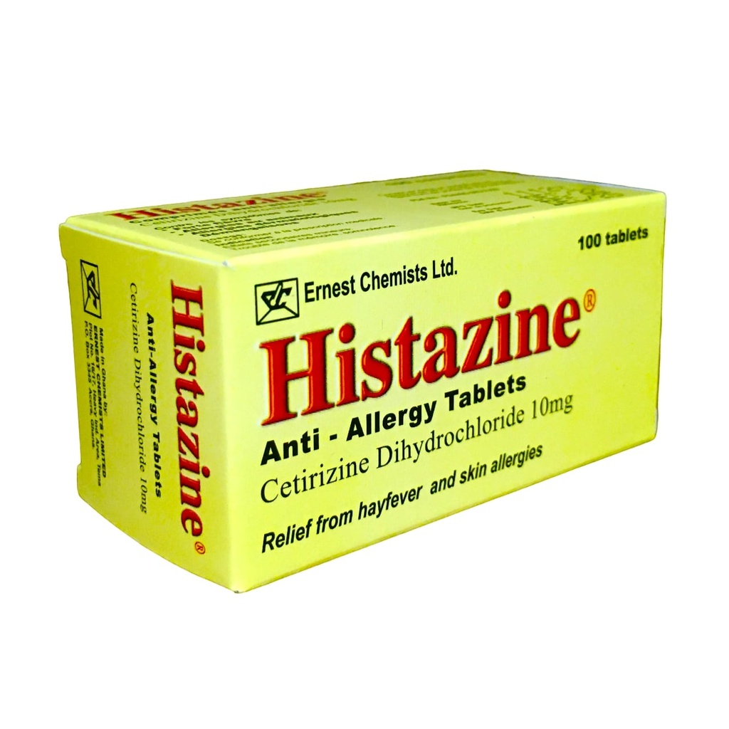 HISTAZINE (CETIRIZINE) TAB 10MG 100'