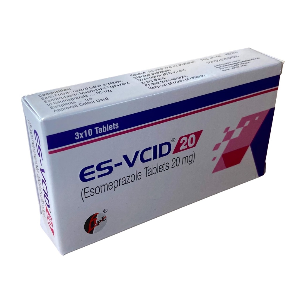 ES-VCID 20(ESOMEPRAZOLE) TABS 20MG 30' (LAVINA)