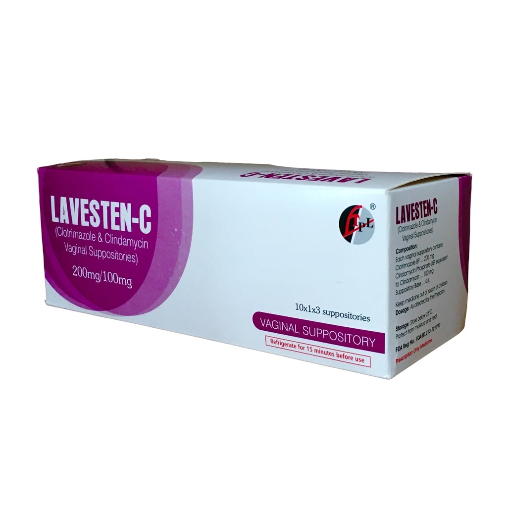 LAVESTEN-C (CLOTRIMAZOLE+CLINDAMYCIN) VAG. PESS (200+100)MG 3'