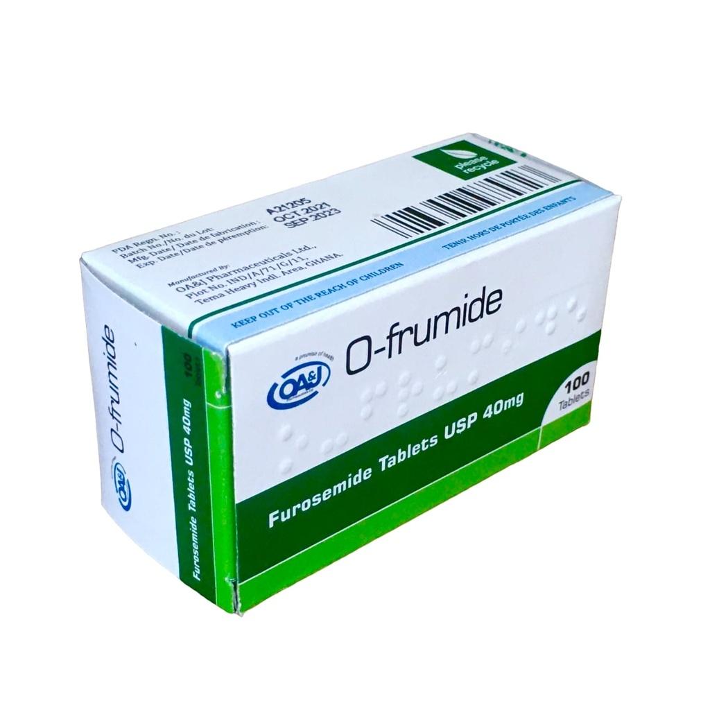 FUROSEMIDE TAB 40MG 100'S (OA&J)