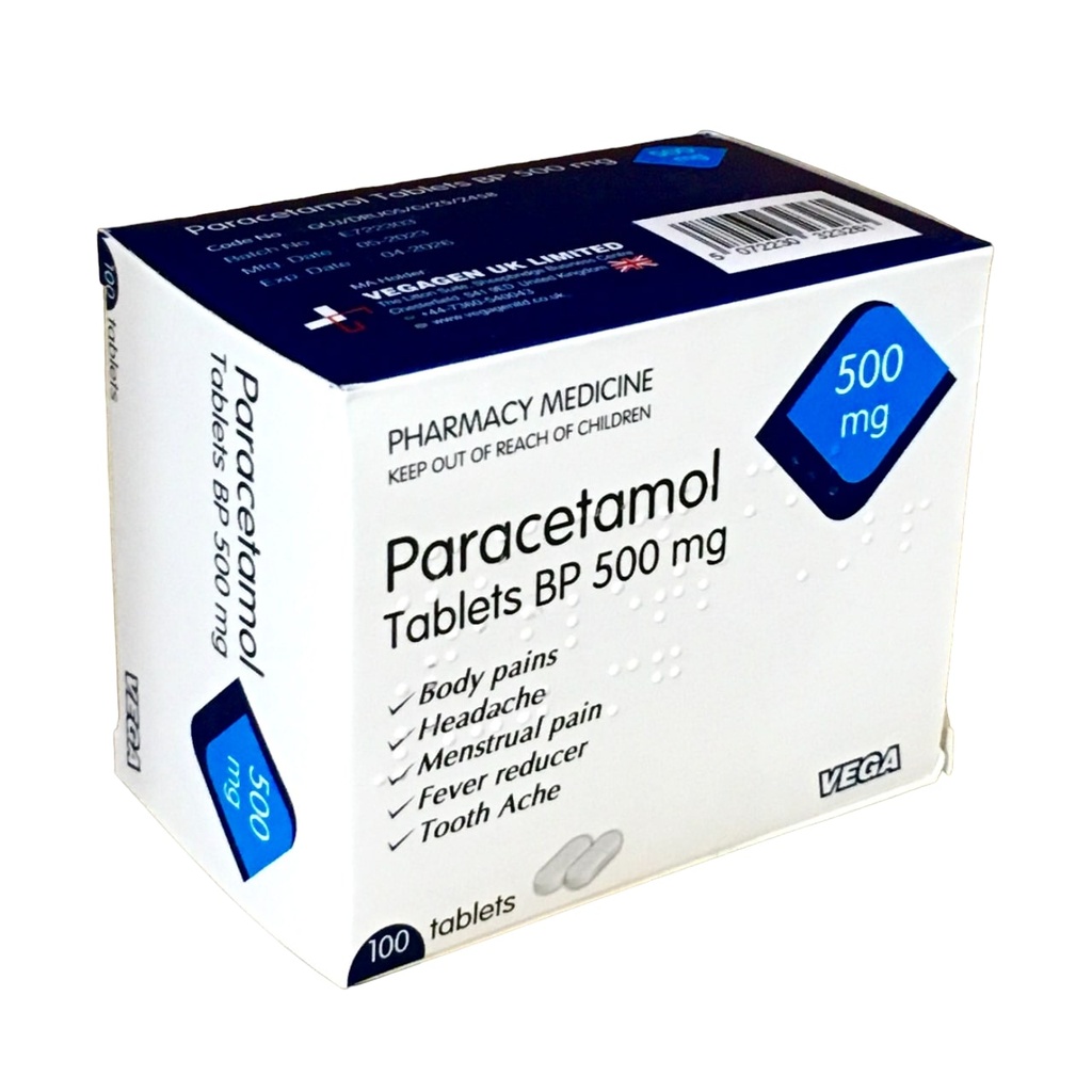 Paracetamol 500Mg Tab 100'S Vega Uk
