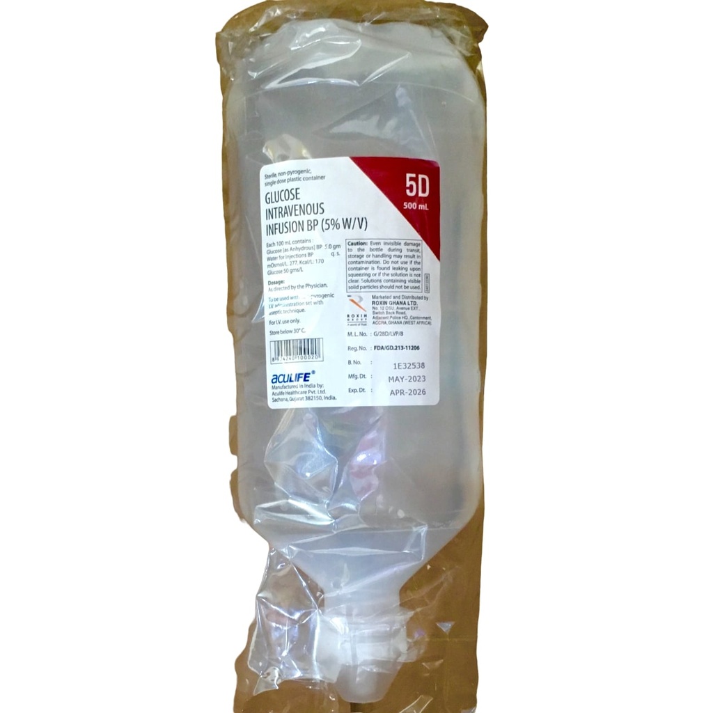 D5 Infusion 500ml 25's