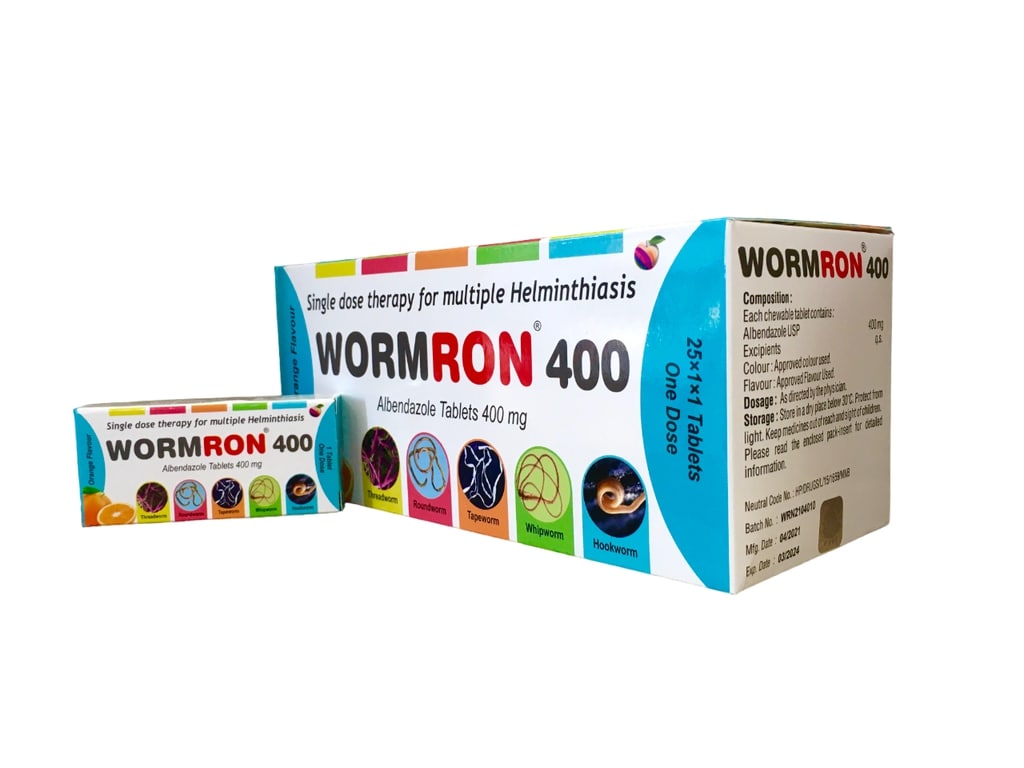 [RXM-125] WORMRON 400MG TAB 25'S (ALBENDAZOLE)