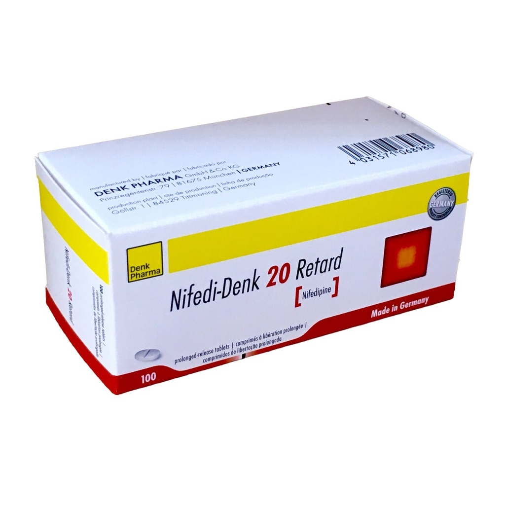 [DNK-58] Nifedi-Denk Tabs 20Mg 100'S (Nifedipine)
