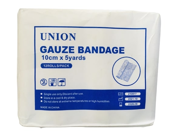 GAUZE BANDAGE 10CM × 5 YARDS 12'S (UCOM)