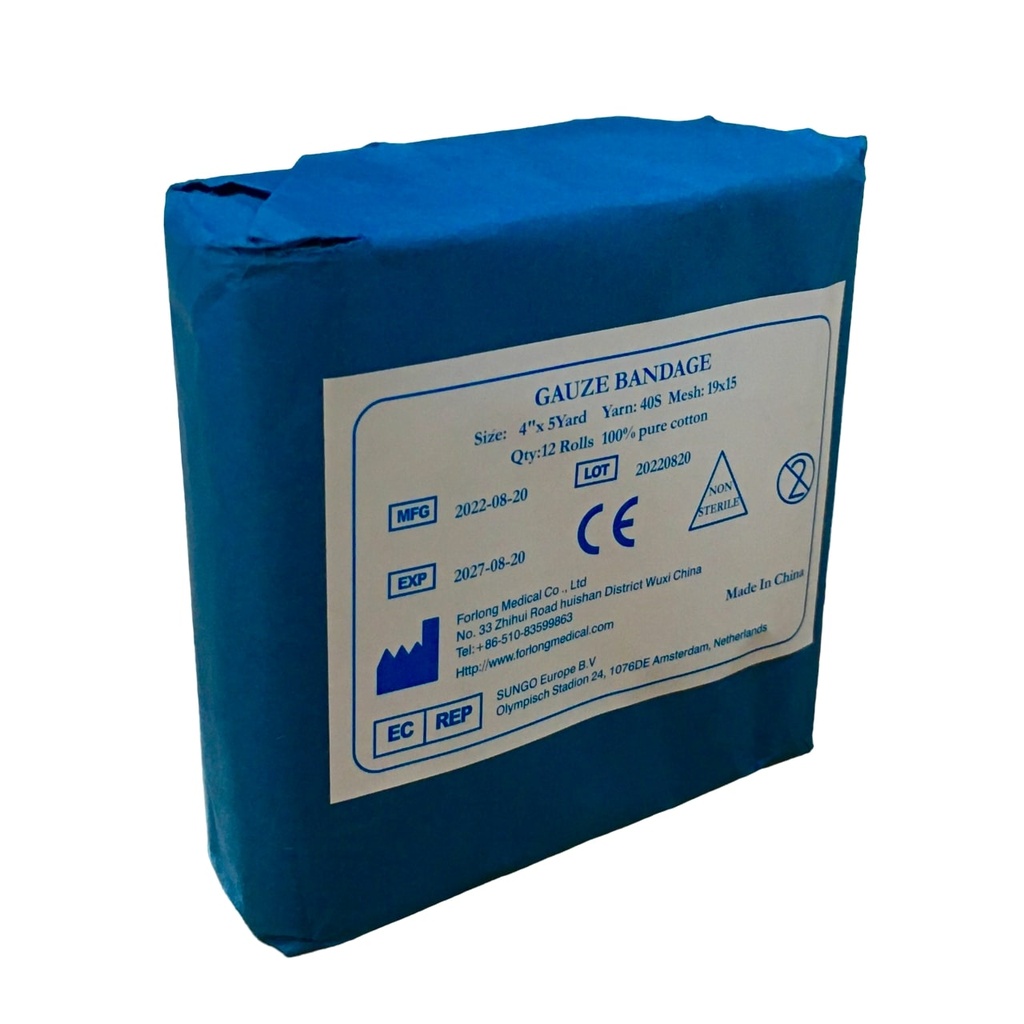 ABSORBENT GAUZE BANDAGE 6 INCH * 5YRDS FORLONG MEDICAL FLMED 15CM