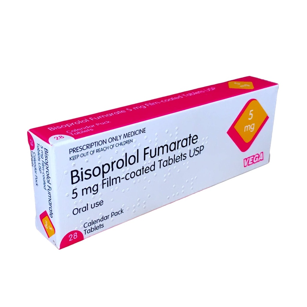 BISOPROLOL FUMARATE 5MG TABLETS 28s VEGA UK