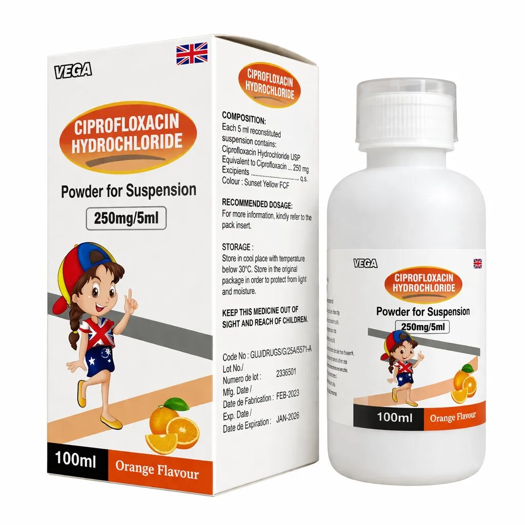 CIPROFLOXACIN SUSP 250MG/5ML 100ML VEGA UK