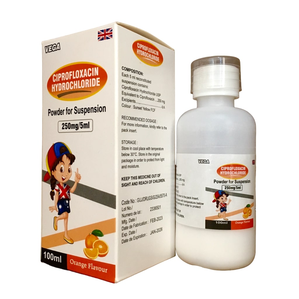 CIPROFLOXACIN SUSP 250MG/5ML 100ML VEGA UK