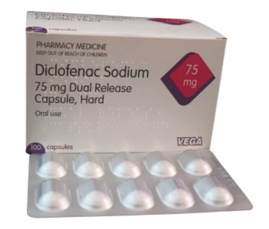 Diclofenac Sodium 75Mg Dual Release Cap 100'S Vega Uk