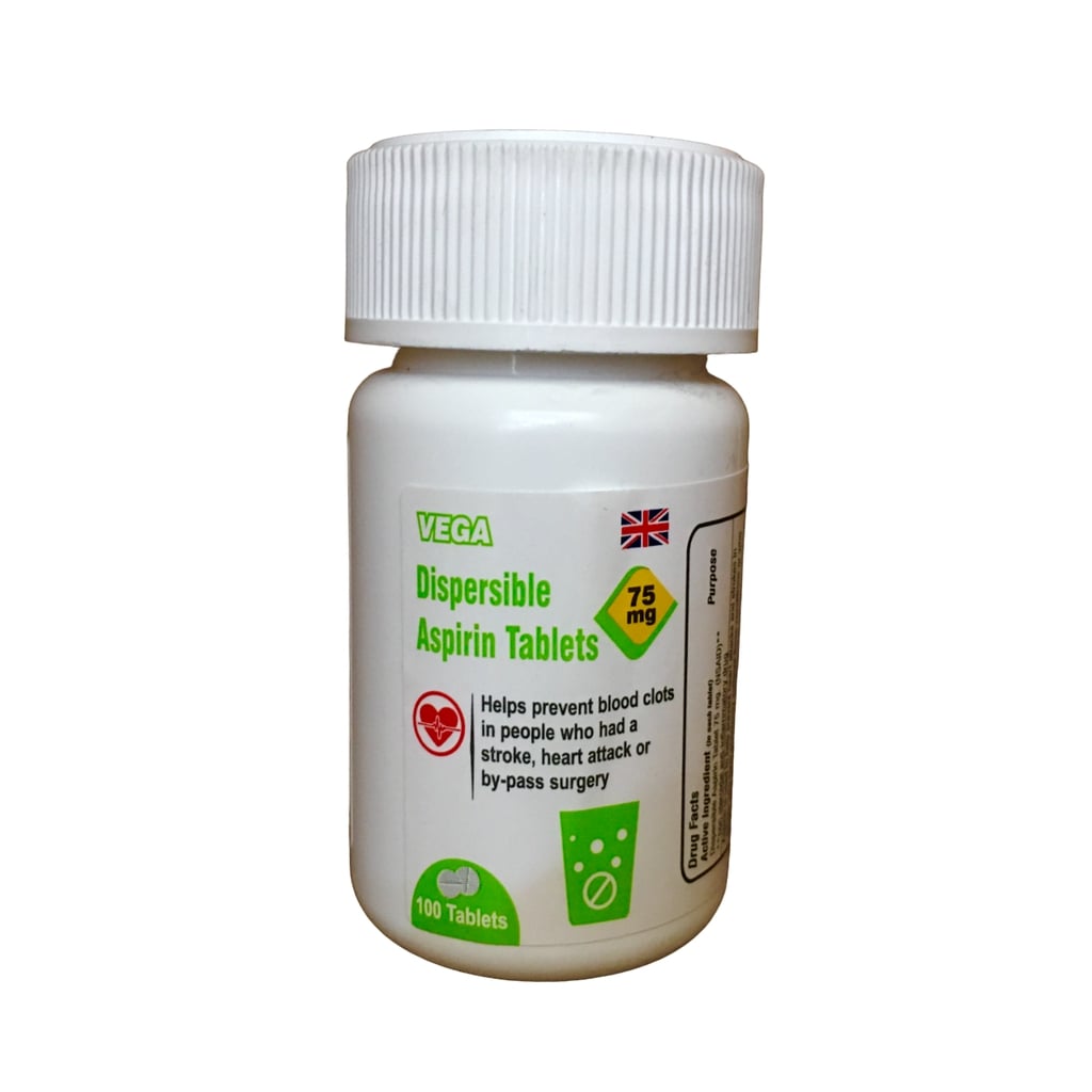 DISPERSIBLE ASPIRIN TABLETS 75MG 100s VEGA UK