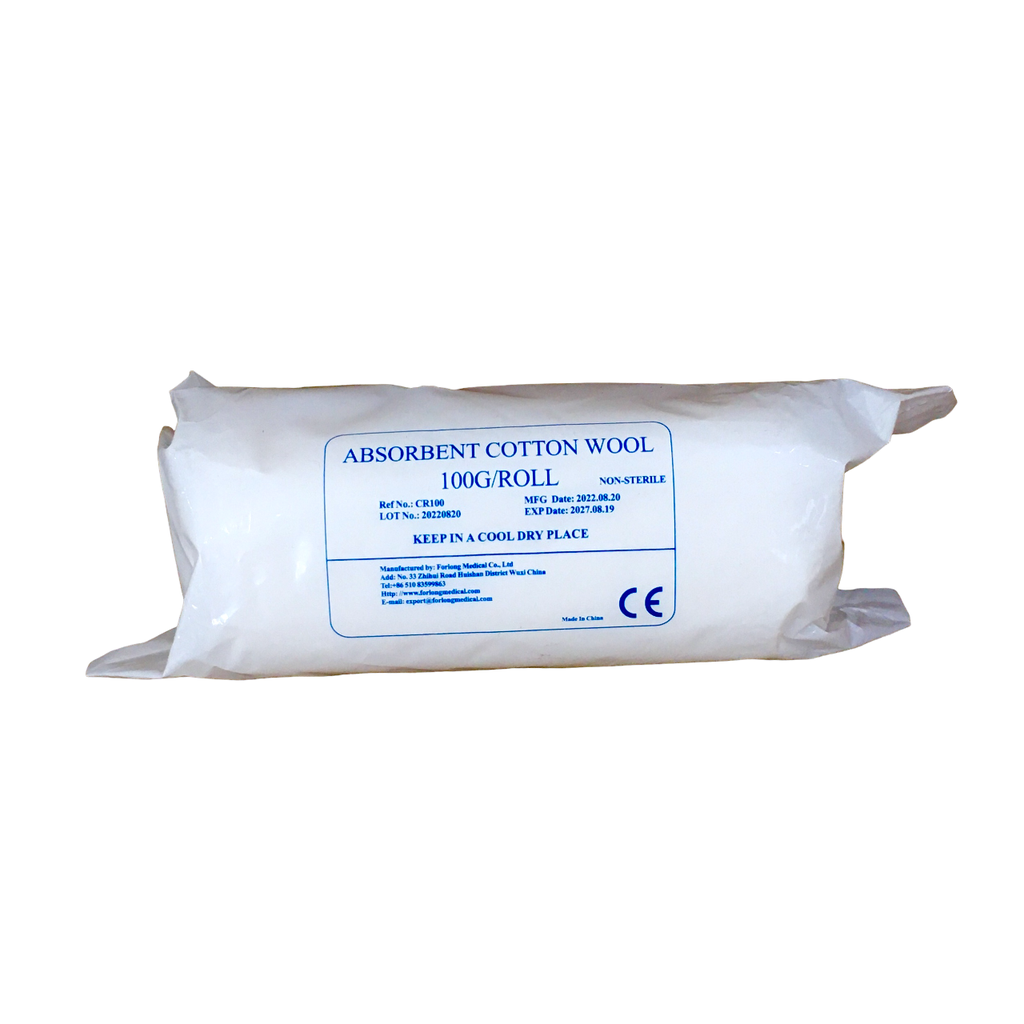 FILMED 100% PURE COTTON WOOL ROLL 100G