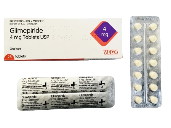 GLIMEPIRIDE TABLETS 4MG 28s VEGA UK