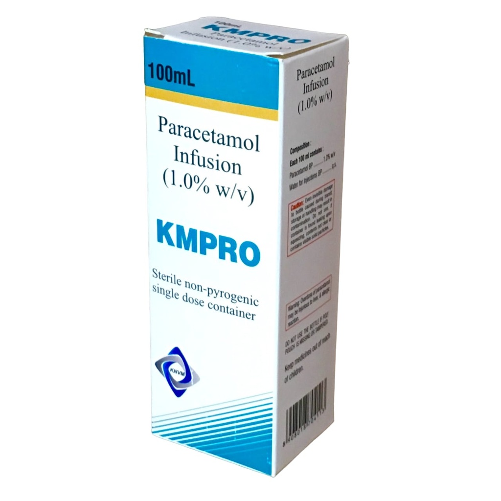 Kmpro Paracetamol I.V Infusion 1G/100Ml (Plastic)