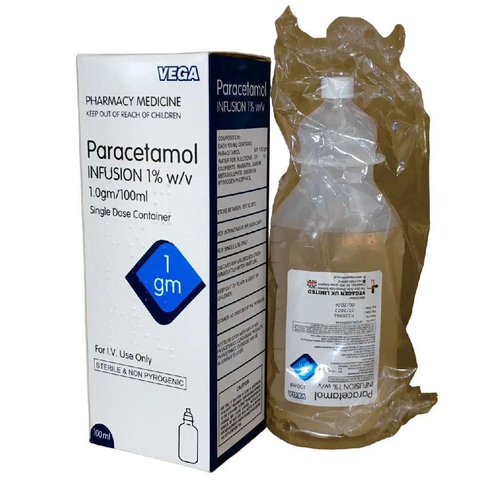 Paracetamol I.V Infusion 1G/100Ml Vega Uk (Plastic Bottle)