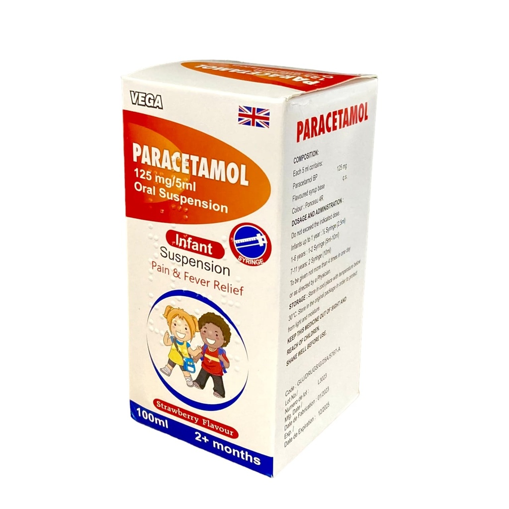 Paracetamol Syr 125Mg/5Ml 100Ml Vega Uk