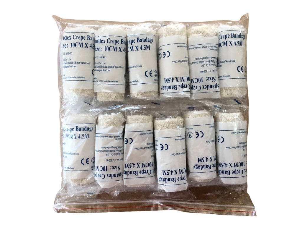 [PNC_FLM-07] SPANDEX CREPE BANDAGE WHITE COLOR (10CM*4.5M ) 4 INCHES FORLONG MEDICAL FLMED
