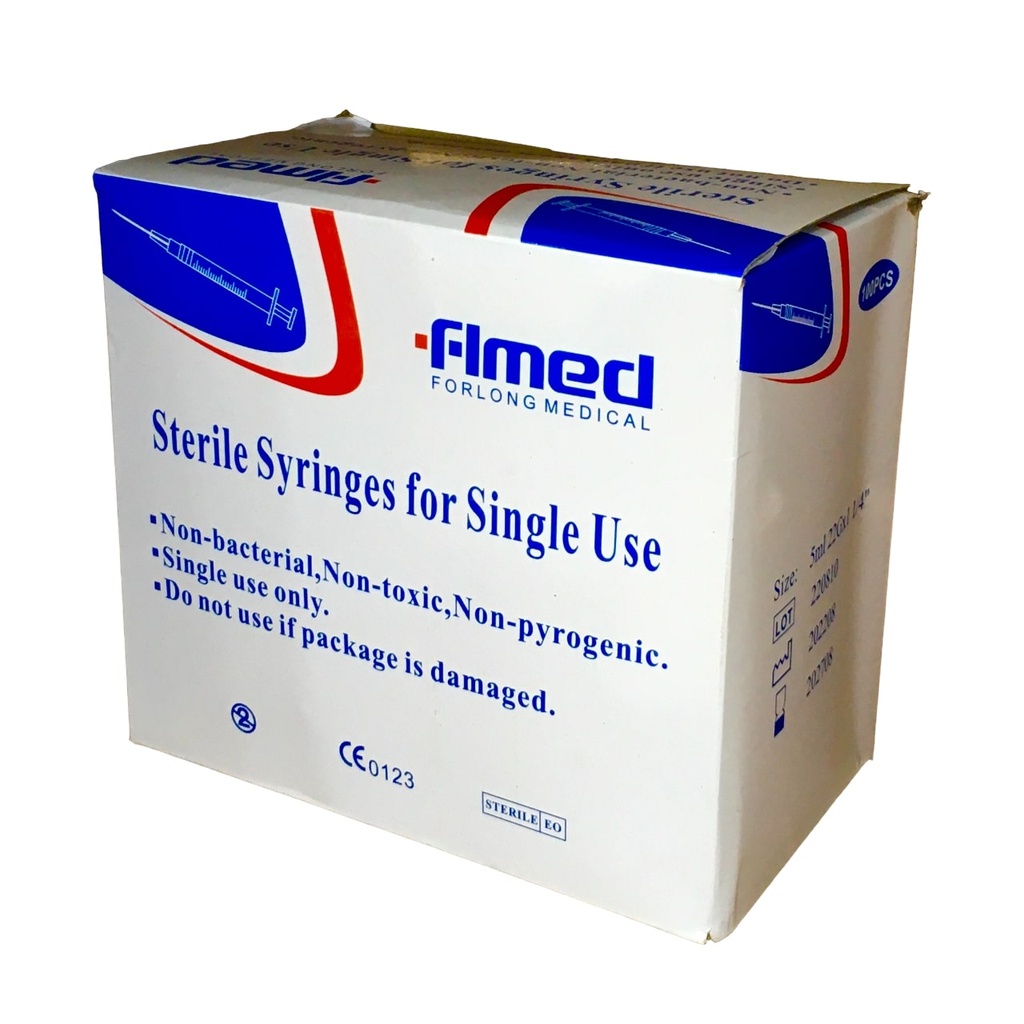 [PNC_FLM-10] SYRINGE WITH NEEDLE DISPOSABLE 5ML 100S FLMED