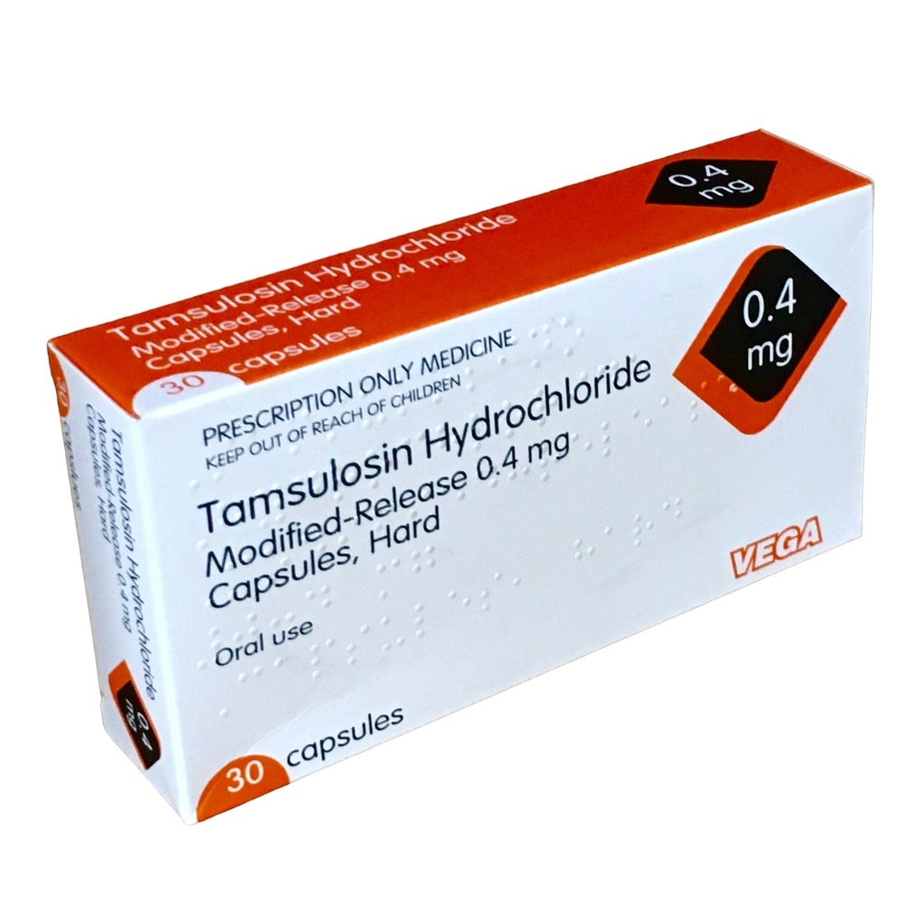 TAMSULOSIN HYDROCHLORIDE 0.4MG CAPSULES 30s VEGA UK