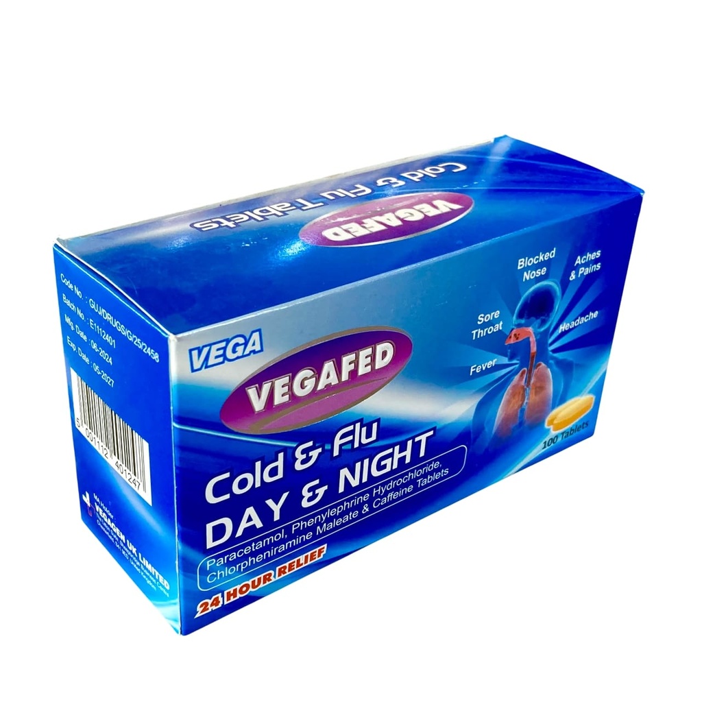 VEGAFED COLD & FLU TABLETS 10s VEGA UK
