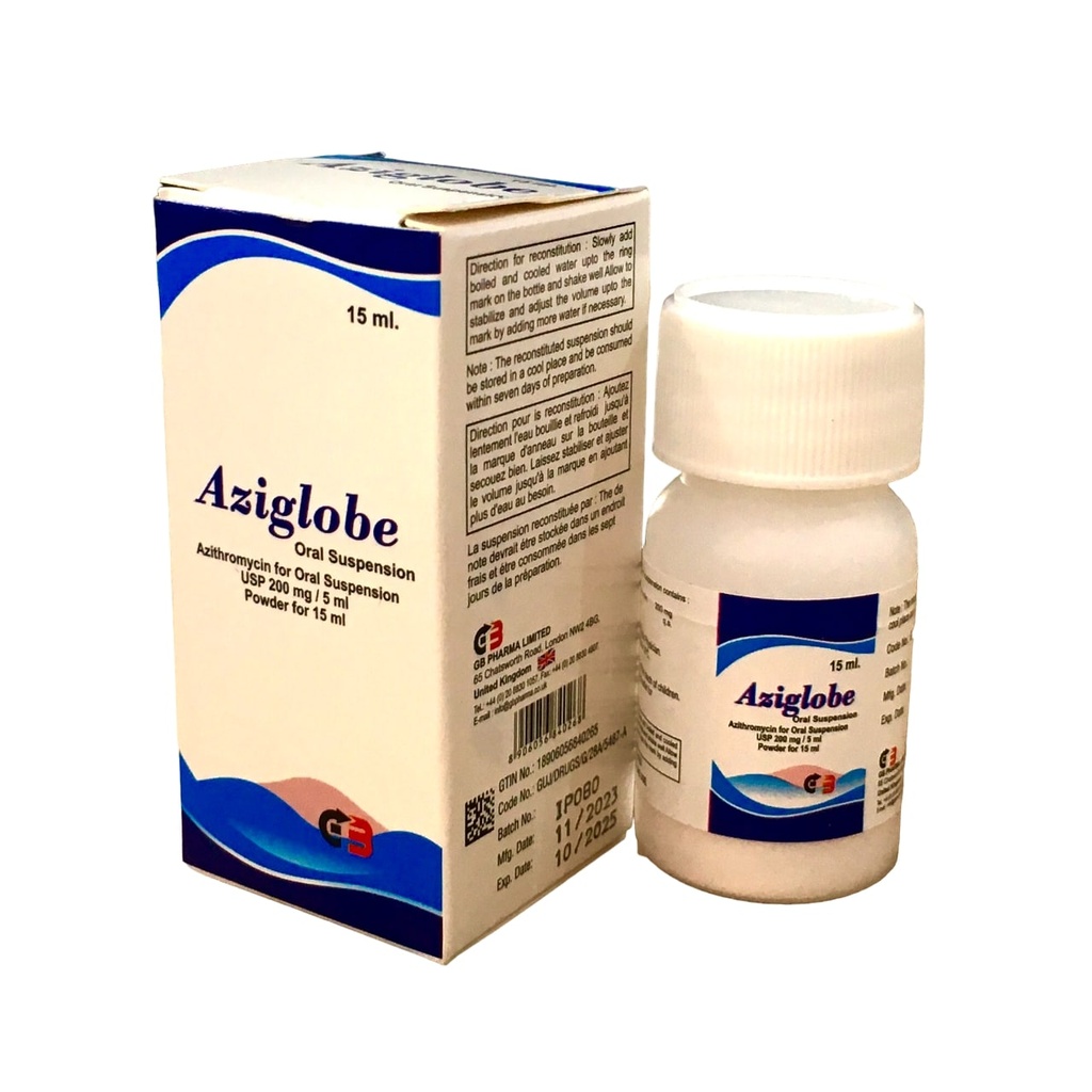 AZIGLOBE SUSP 200MG/5ML (Azithromycin)