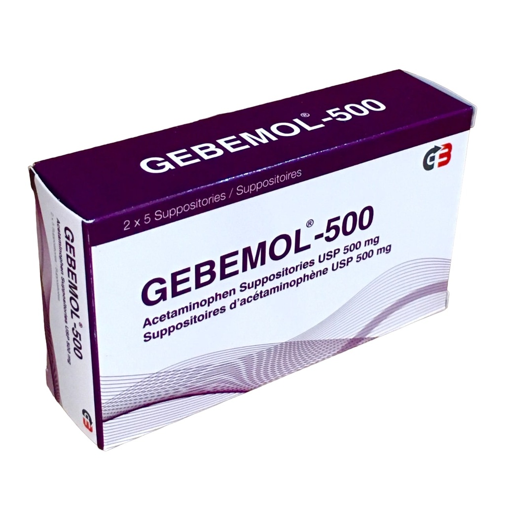 Gebemol 500 Supp 10'S (Paracetamol)