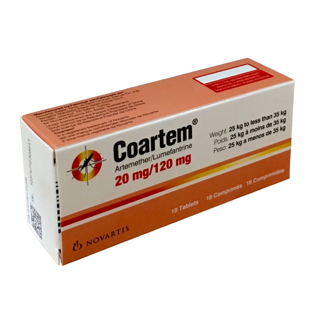 [ECL_NVT-10] COARTEM DISPERSIBLE TABS 20/120MG 18's