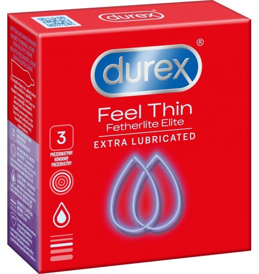 DUREX FETHERLITE ELITE CONDOMS 3'