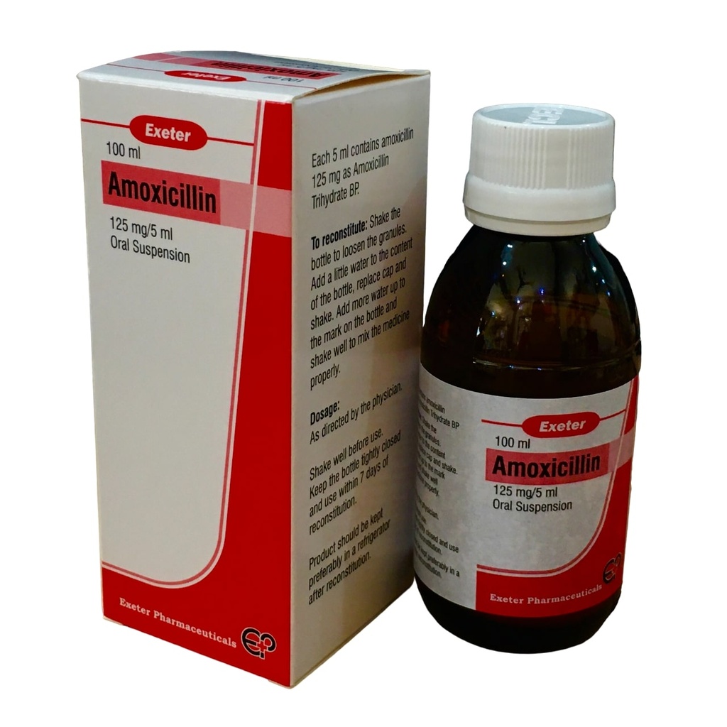 AMOXICILLIN 125MG/5ML SUSP. 100ML (EXETER)