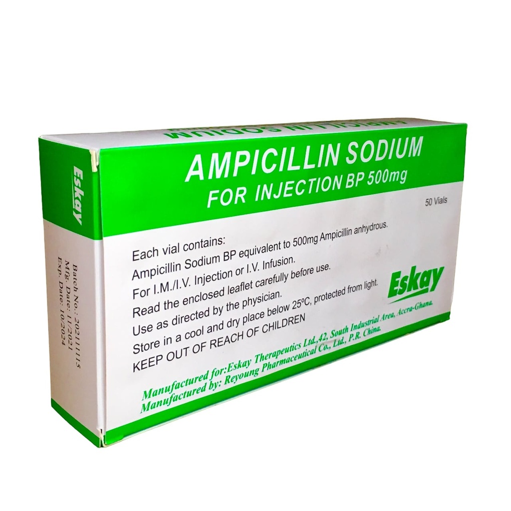 Ampicillin Sodium Inj 500mg 1's (Eskay)