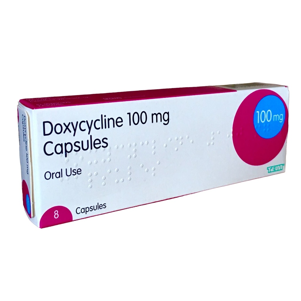 DOXYCYCLINE CAPS 100MG 8' (U.K)