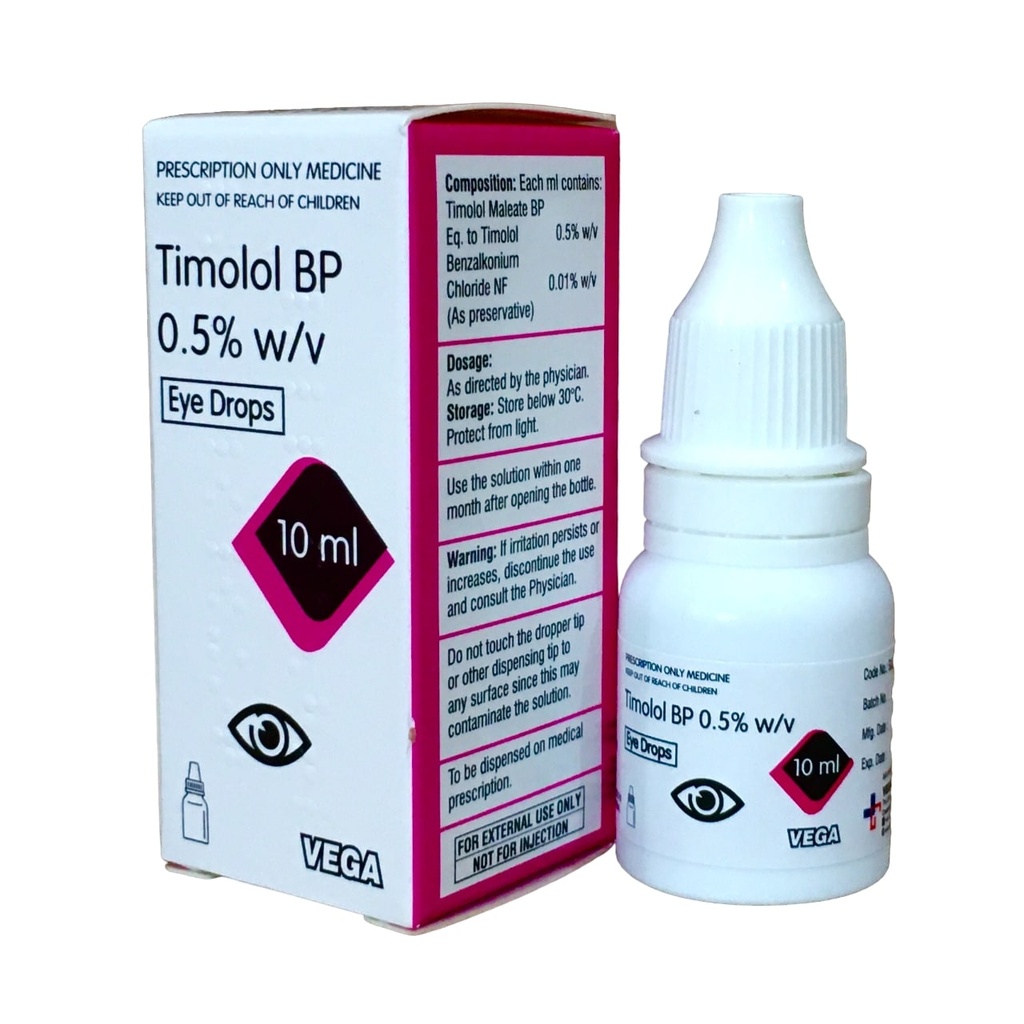 TIMOLOL EYE DROPS 0.5% W/V 10ML VEGA UK