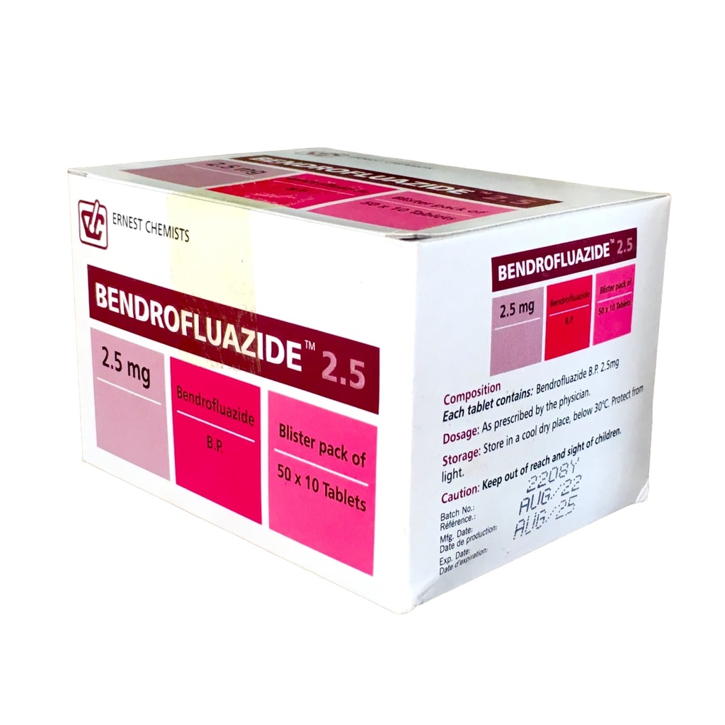 BENDROFLUAZIDE TAB 2.5MG 500' (ECL)